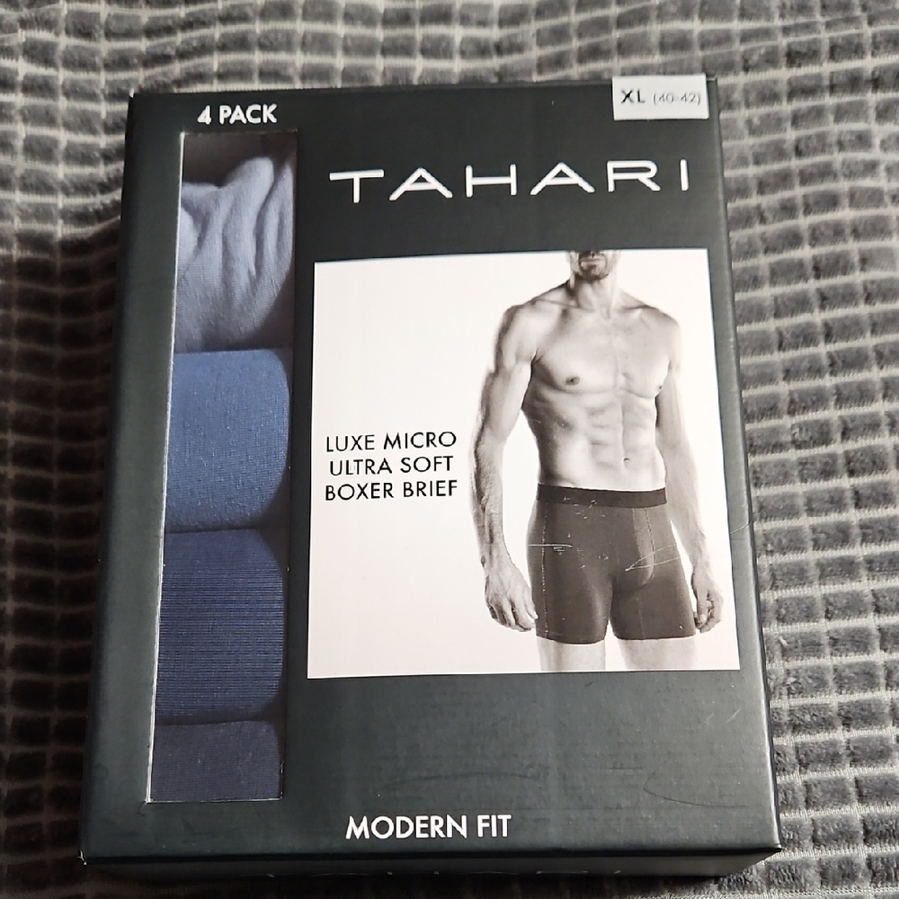 Tahari Luxe Micro Boxer Briefs 4-Pack in Blue
